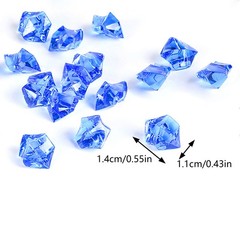 100pcs Light Sky Blue Fake Crushed Ice Acrylic Gems Vase Filler 11-14mm