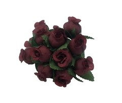 Lot 144 pcs Burgundy Artificial Rosebuds Roses Millinery Craft Flowers 16mm 5/8″