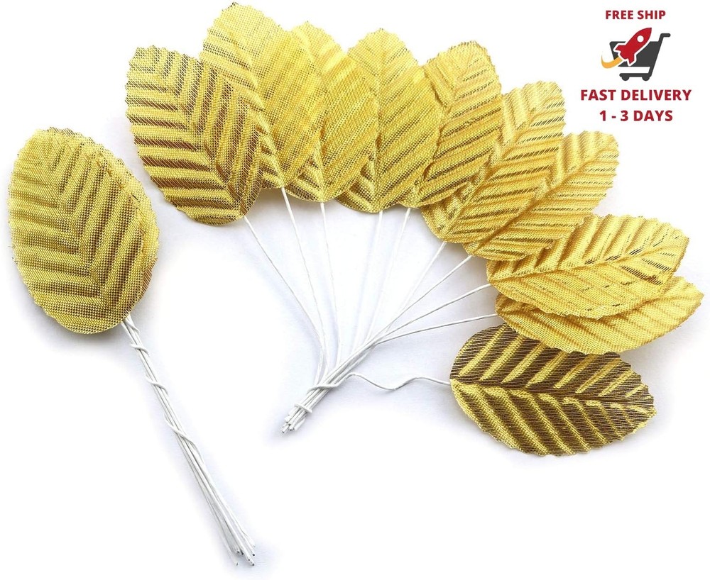 200 hojas artificiales de seda doradas para decoración de bodas, fiestas