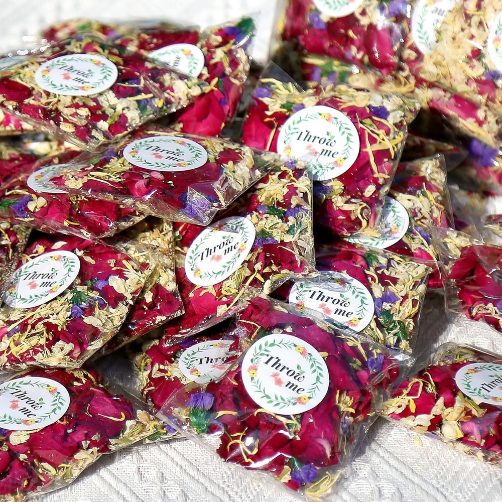 52 Pack Mix Biodegradable Confetti Dried Flower Petals Real Rose Petals