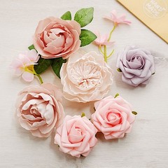 Pink Foam Peonies Roses White Silk Daisies Hydrangeas FAUX FLOWER BOXParty