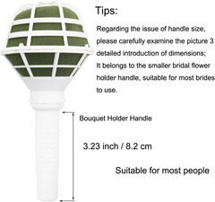 Bridal Wedding Bouquet Holder Decoration Flower Foam Handle, Box of 2