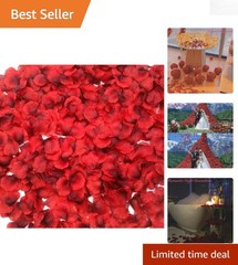 Versatile 2200 PCS Dark-Red Silk Rose Petals for Anniversary & Valentine’s Decor