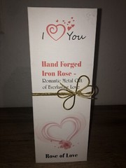 NEW Rose of Love Hand Forged Iron Red Rose Anniversary Wedding Valentines Day