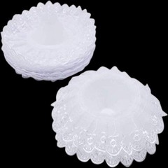 10pcs White Lace Bouquet Collars – DIY Wedding Bridal Flower Holder Set