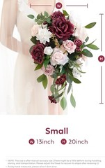 Elegant Marsala & Blush Wedding Bouquet | 13 Inch Burgundy Bridal Floral Decor