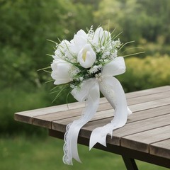 Bridal Bouquet Handheld Bridal Floral Arrangement Lifelike for Ceremony, Bride