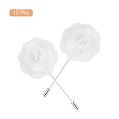 12Pcs Rose Boutonniere Pins Groom Wedding Boutonnieres for Men