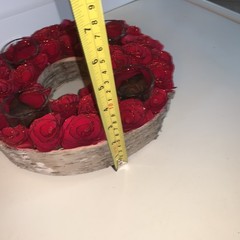 Wood Birch Roses Candle Ring with tea lights Wedding Centerpieces Decorations