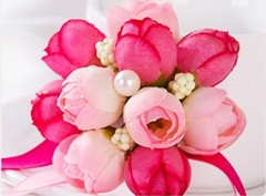 Set of 10 Gentle Artificial Flower Bracelet Bridesmaid Wedding Gift Rustic Wrist