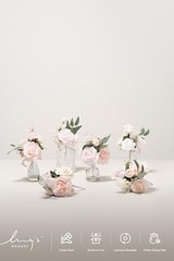Set of 6 Blush Wedding Centerpieces, Dusty Rose Silk Foam Flowers