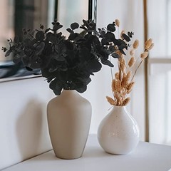 6 Pcs Artificial Black Eucalyptus Stems – 14″ Leaves – Branches