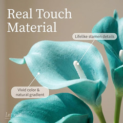 Artificial Calla Lily Flowers 12Pcs, Teal Blue | Wedding Bouquet Flower, Home De
