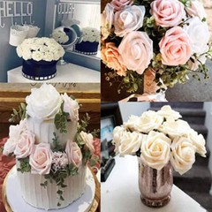 10/25/50Pcs Artificial Rose Flowers Foam Fake Faux Flowers Roses for DIY Wedding