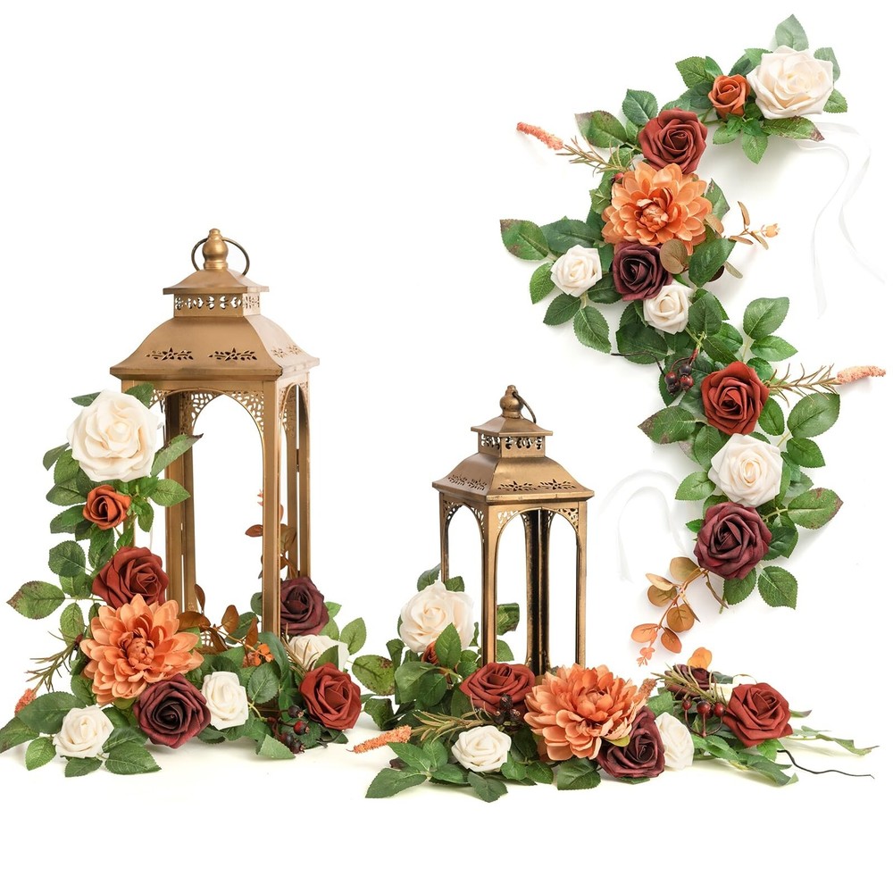 Ling’s Moment 6Pack 2ft Artificial Flowers Garland Terracotta Lantern Flower …