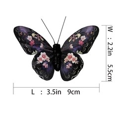 Cartanfill-Artificial Butterfly Decorations Set, 12 Pieces, 6 Colors, B-black