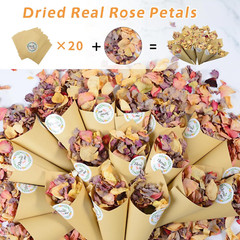 Más de 20 tazas de pétalos de rosa biodegradables para bodas