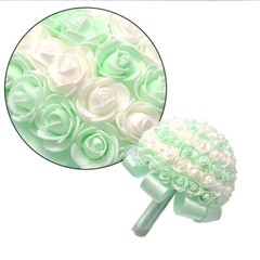 1PC Bride Hand Tied Bouquet Imilated Candy Color Rose Bouquet PE Rose Bouquet