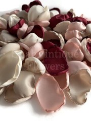 Wine, Blush, Ivory, Champagne Handmade Flower Petals Mix Of 100 Petals.