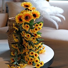 22″ Yellow Silk Sunflower Bush ARTIFICIAL HANGING VINE Garland Party Decorations