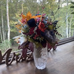 Bridal Wedding Bouquet Lovely Budget Minded Faux Bubble Pearl Blue + Fall Colors
