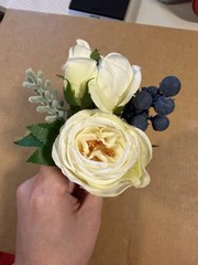 Ling’s Moment Bridal Bouquet & Matching Boutonniere Navy Blue Wedding Flowers