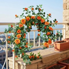 Artificial Floral Vine Outdoor Flower Backdrop Wall Easy to Maintain Guesthouse