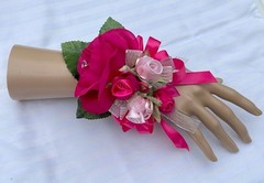Hot Pink Fuchsia Corsage Boutonniere Prom Dance Wedding Homecoming Flowers