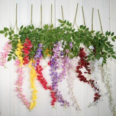 FUCHSIA 44″ tall Silk Wisteria Flowers Hanging Vine Bush Wedding Centerpieces