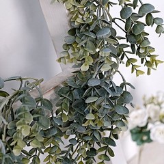 6 ft Frosted Green Artificial Eucalyptus LEAVES Faux Vine Greenery Garland Party