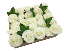 50pcs Artificial Foam Rose Wedding Bouquet Baby Shower Flower Ball Party Decor