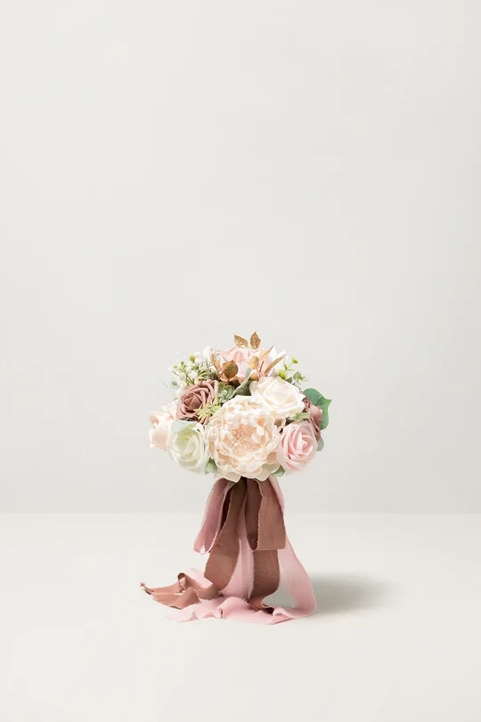 Ling’s Moment 7 Inch Blush Pink Wedding Bouquets for Bride, Bridesmaid’s Bouquet
