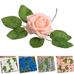 25/50pcs Artificial Flowers Real Looking Foam Rose Decoration DIY for Wedding US