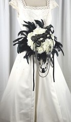 Black Tie Affair Mardi Gras or Goth Faux Silk Bridal Bouquet
