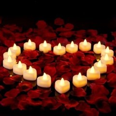 2000pcs Artificial Rose Petals with LED Tea Lights Kit for Special and Romantic