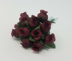 Lot 144 pcs Burgundy Artificial Rosebuds Roses Millinery Craft Flowers 16mm 5/8″