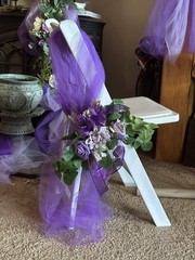 Wedding Shades Of Purple Silk Swags Net Bows Aisle Markers Box 4
