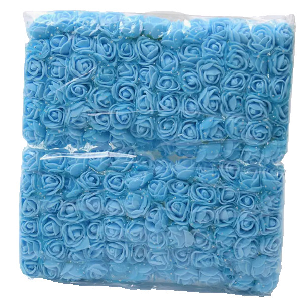 LOT of 1008 pc mini lace Blue Rose Foam Artificial Flower Bouquet
