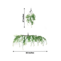 55″ WHITE Silk Wisteria Vine Hanging Artificial FLOWER Chandelier Party