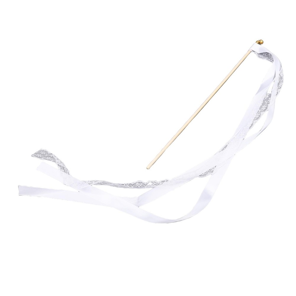 40pcs Lace Ribbon Wedding Wands With Bells Sparkling Stick For Party Celebration