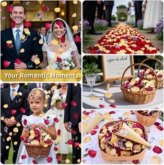 20 Cups Real Dried Rose Petals Biodegradable Wedding Flower Confetti 2 QT Mixed