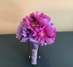 Shades of purple Gerber daisy bridal bouquet