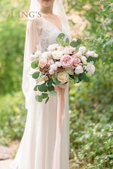 Ling’s Moment Pink Wedding Bouquets for Bride, Dusty Rose Bridal Bouquets for…