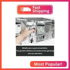CareCheer 3 Pack Total 30 Silver Feet Foil Fringe Garland Metallic Wall Hanging