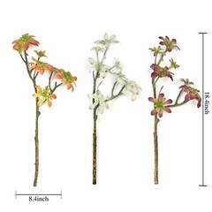 Set of 3 18″ tall Assorted Faux Succulent Picks Sprays Stems Wedding Decorations