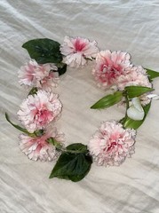 DIY ARTIFICIAL PINK CARNATION FLOWER HEADBAND CROWN