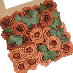 Artificial Flowers Artificial Rose for DIY Wedding 25pcs Shades of Terracotta