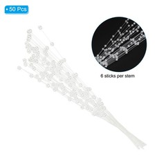 50 Pcs 4mm Pearl String Bouquet Pearl Stick Stems Bouquets Garland Spray, White