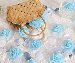 100PCS Foam Roses Artificial Flowers Blue Foam Flowers Bulk Stemless Baby Blue