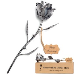 BESZONE Iron Gifts for 6th Anniversary Metal Rose 11.8x3x3 inches,